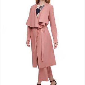 DKNY Drape Trench Coat in “Pink”